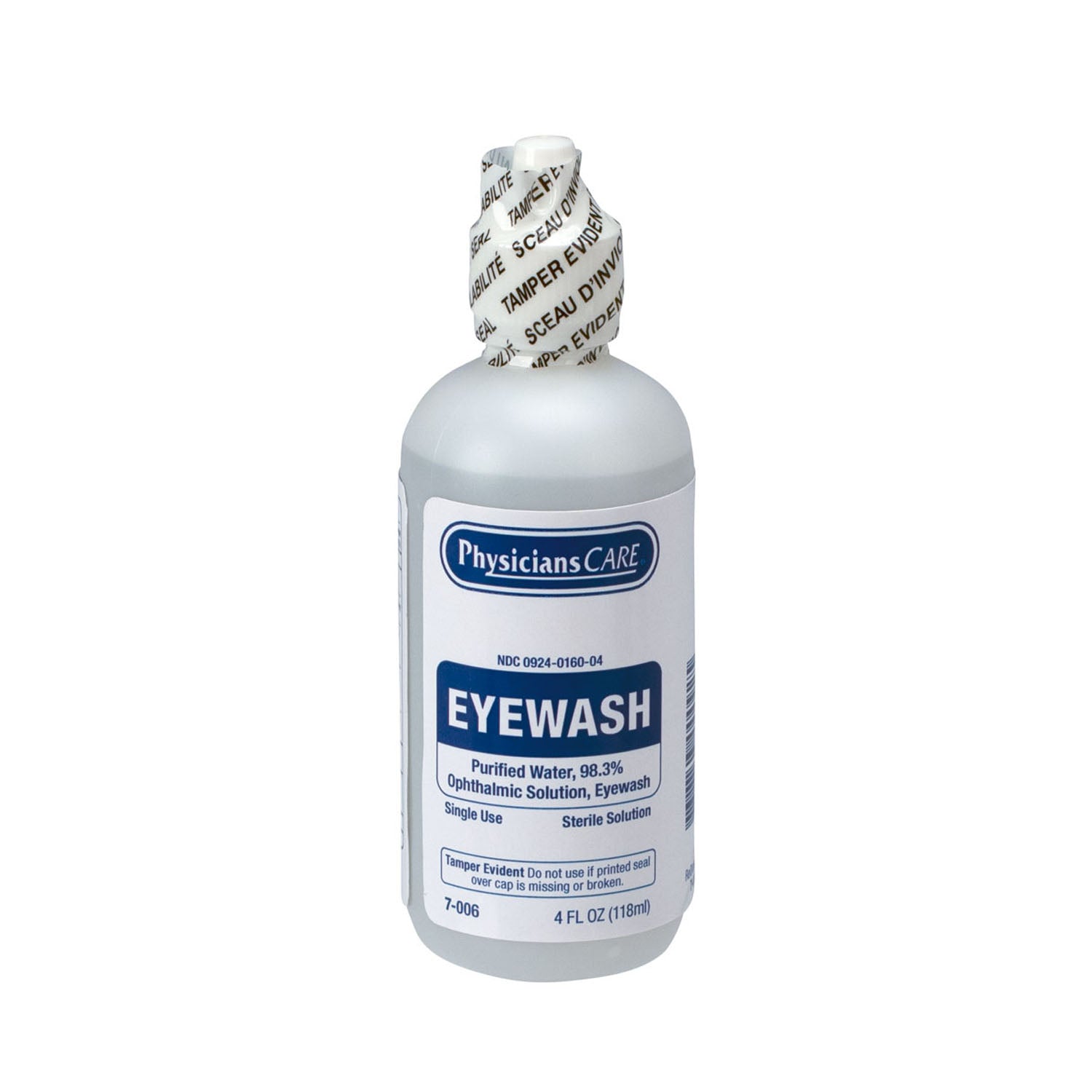 Eyewash Bottle, Screw Cap, 4oz  , 48/cs (DROP SHIP ONLY - $150 Minimum Order)