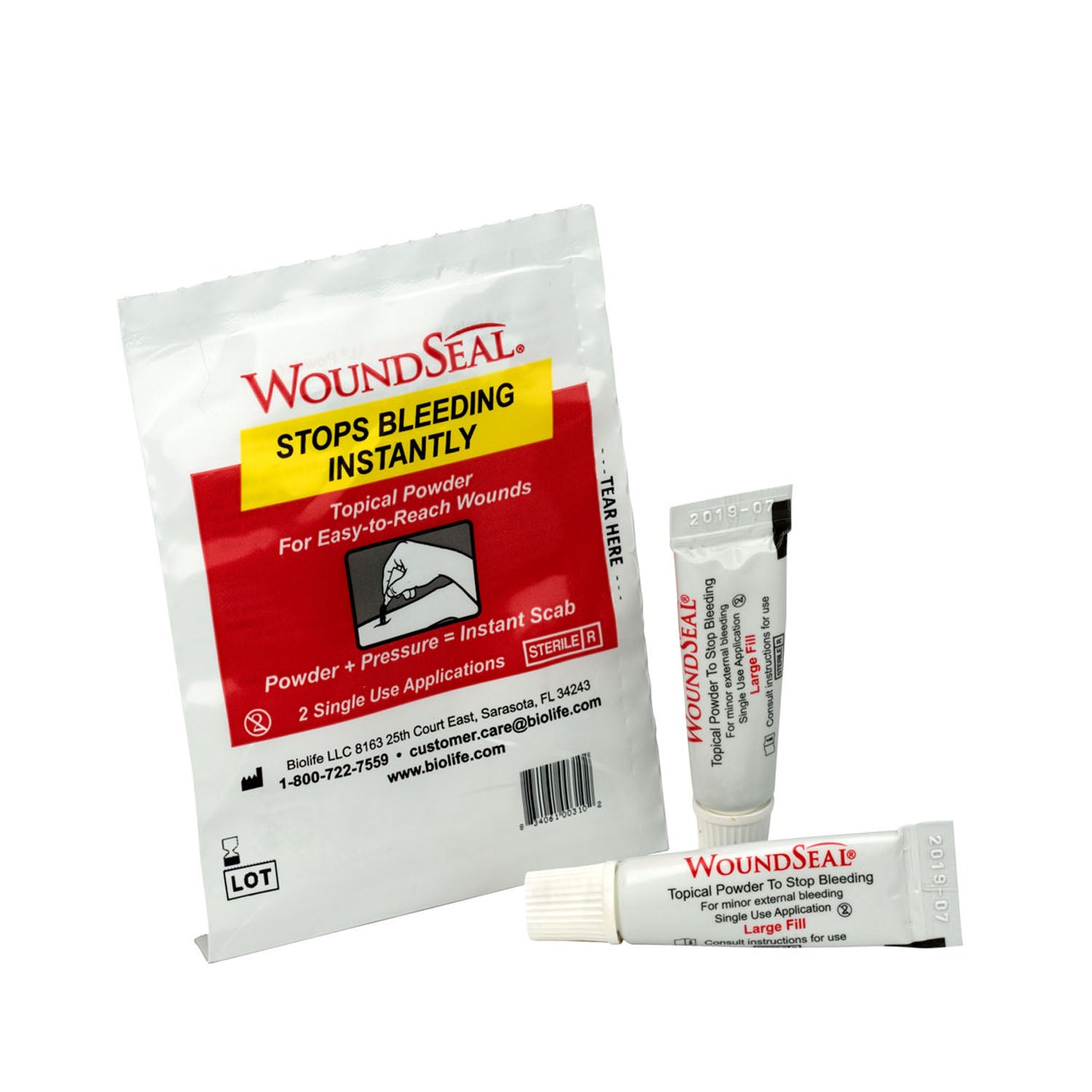 WoundSeal Blood Clot Powder, Pour Packs, 2 ea (DROP SHIP ONLY - $150 Minimum Order)