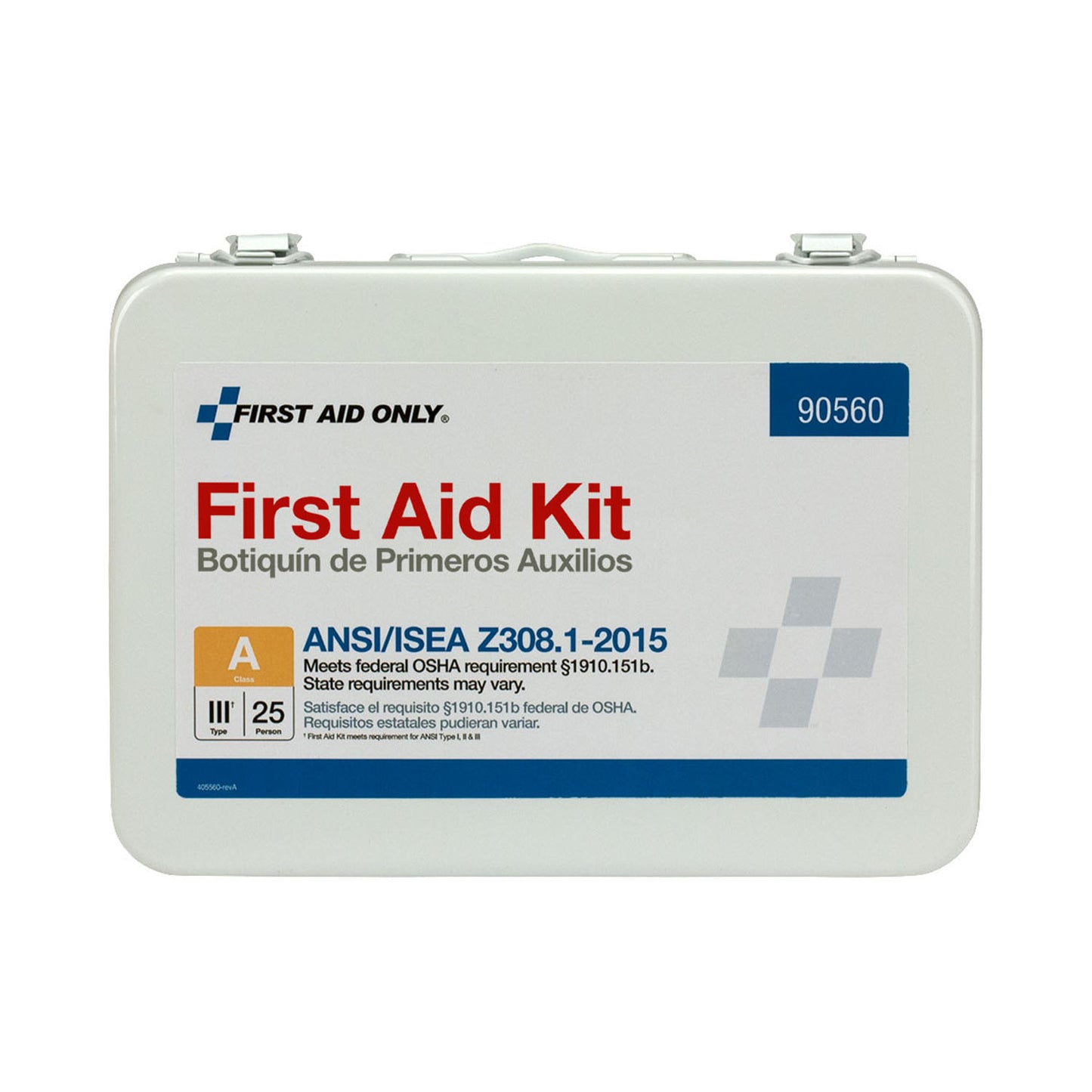 25 Person First Aid Kit, ANSI A,  Metal Case (DROP SHIP ONLY - $150 Minimum Order)