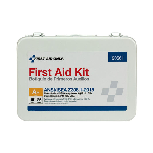 25 Person First Aid Kit, ANSI A+, Metal Case  (DROP SHIP ONLY - $150 Minimum Order)