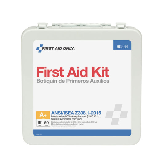 50 Person First Aid Kit, ANSI A+, Metal Case (DROP SHIP ONLY - $150 Minimum Order)