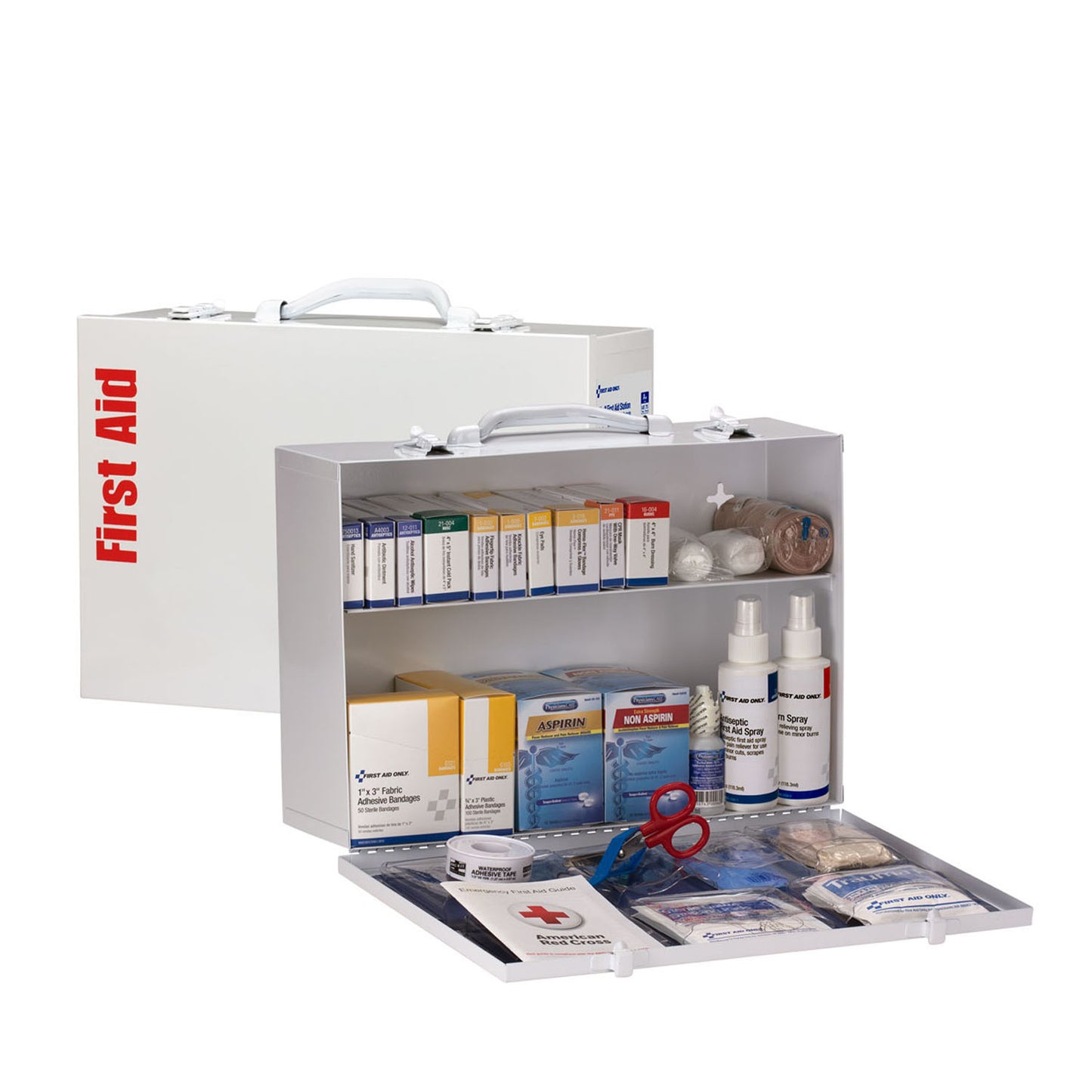 2 Shelf First Aid ANSI A+ Metal Cabinet, w/ Meds (DROP SHIP ONLY - $150 Minimum Order)