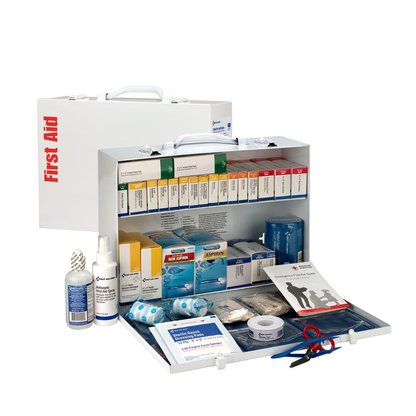 2 Shelf First Aid ANSI B+ Metal Cabinet, w/ Meds (DROP SHIP ONLY - $150 Minimum Order)
