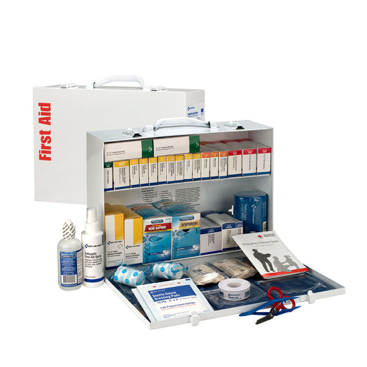 2 Shelf First Aid ANSI B+ Metal Cabinet, w/ Meds (DROP SHIP ONLY - $150 Minimum Order)