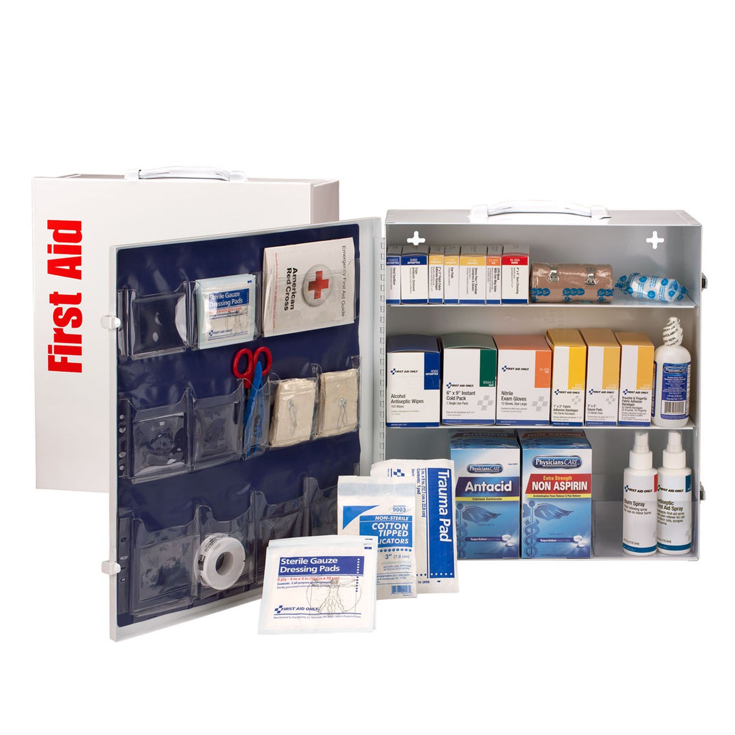 3 Shelf First Aid ANSI A+ Metal Cabinet, w/ Meds (DROP SHIP ONLY - $150 Minimum Order)