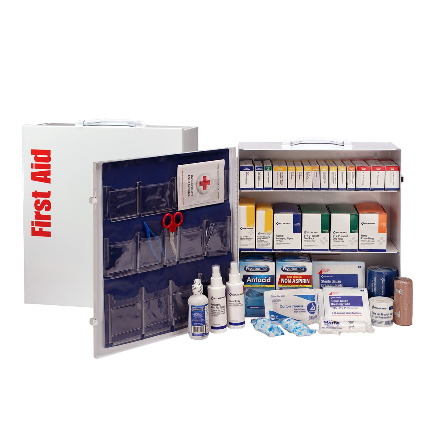 3 Shelf First Aid ANSI B+ Metal Cabinet, w/ Meds (DROP SHIP ONLY - $150 Minimum Order)