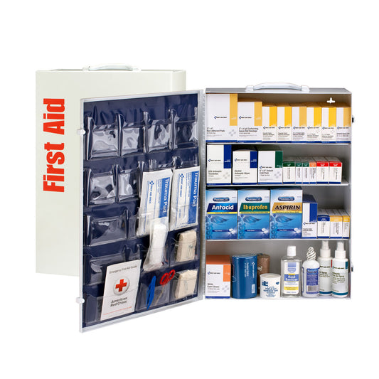 4 Shelf First Aid ANSI B+ Metal Cabinet, with Meds (DROP SHIP ONLY - $150 Minimum Order)