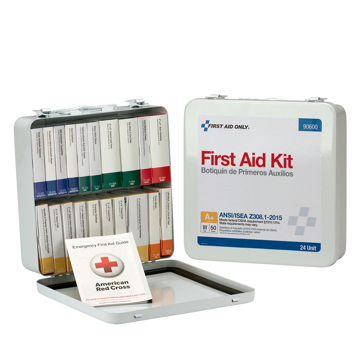 24 Unit First Aid Kit, ANSI A+,  Metal Case (DROP SHIP ONLY - $150 Minimum Order)