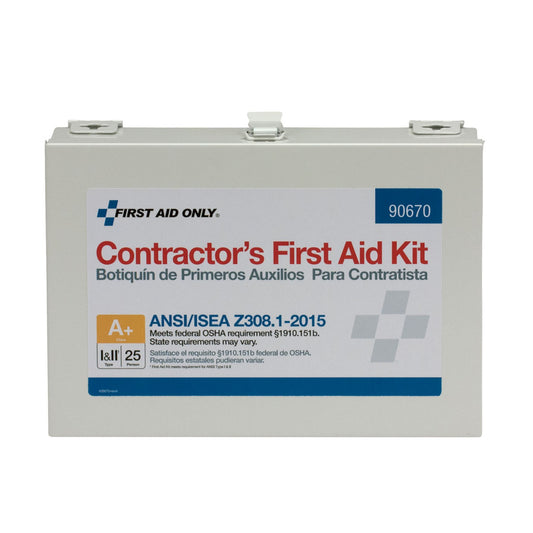 25 Person Contractor ANSI A+ First Aid Kit, Metal Case  (DROP SHIP ONLY - $150 Minimum Order)