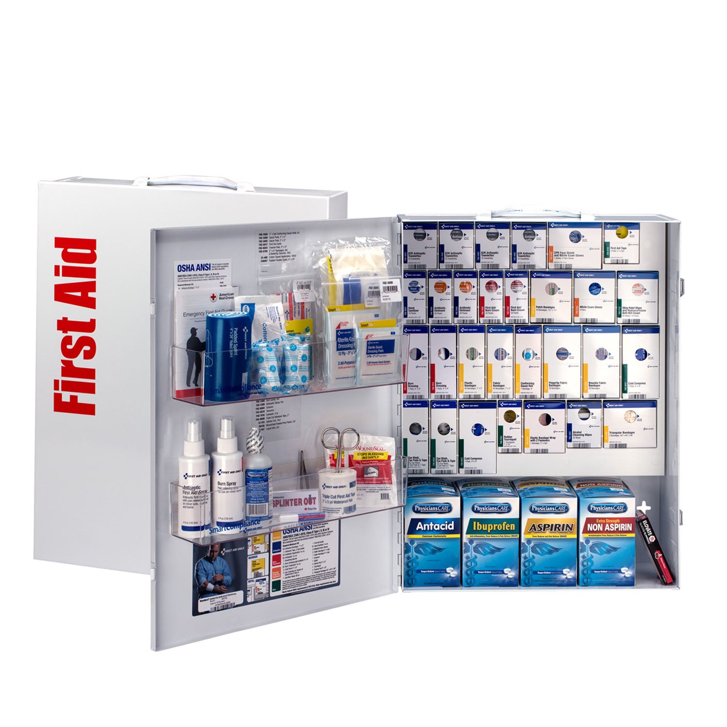Smart Compliance General Business First Aid Cabinet w/ Meds, XL, Metal (DROP SHIP ONLY - $150 Minimum Order)