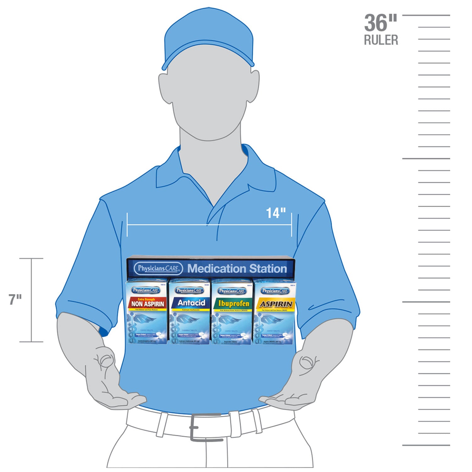 Medication Station, w/ Antacid, Aspirin, Non-Aspirin and Ibuprofen (DROP SHIP ONLY - $150 Minimum Order)