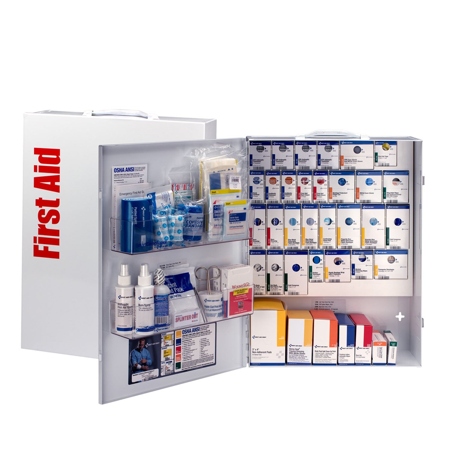 Metal Smart Compliance Food Service First Aid Cabinet, w/o Meds, XL (DROP SHIP ONLY - $150 Minimum Order)