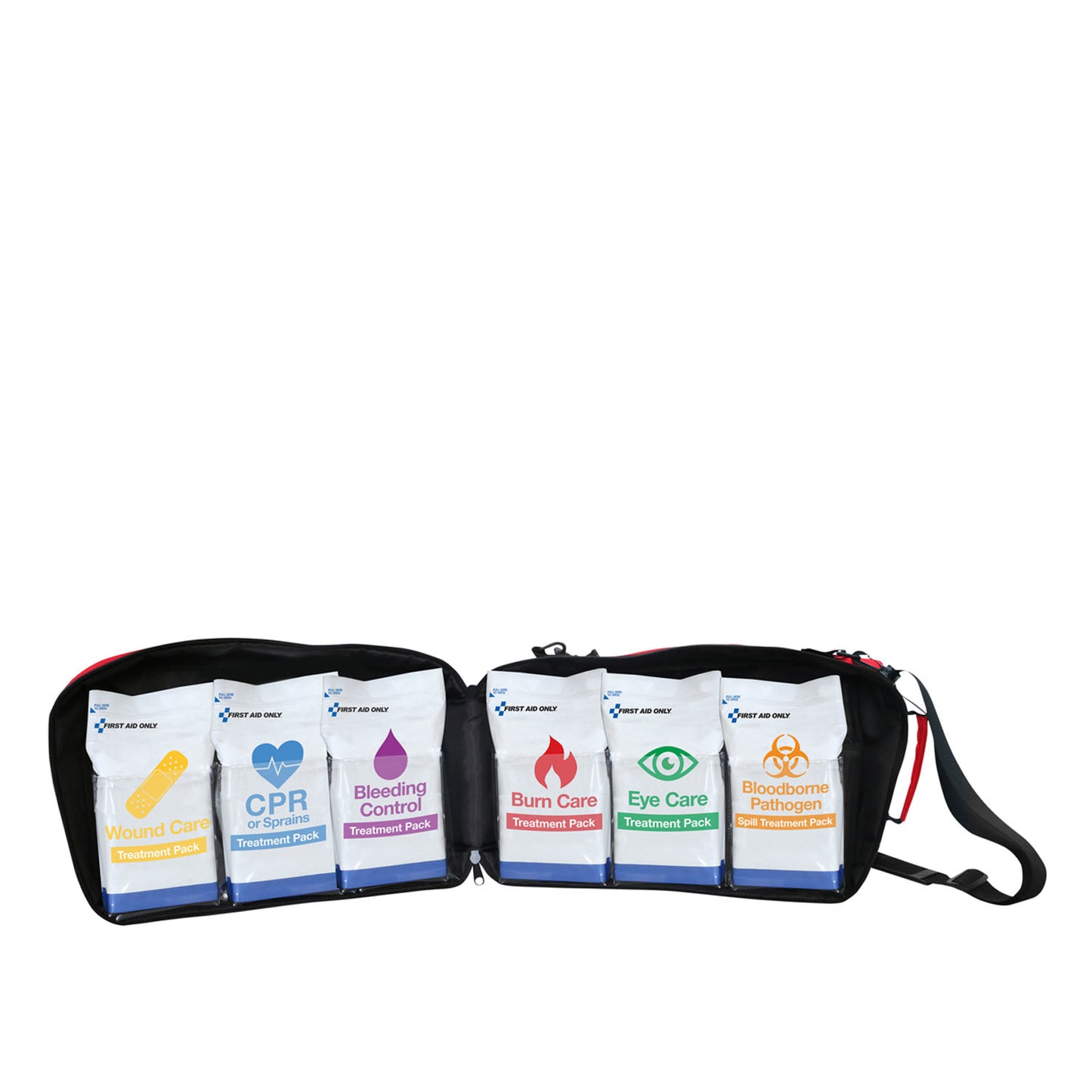 Emergency Response Module First Aid Kit, Fabric Bag, 15"x9.5"x5", Includes: (1) Wound Care Pack, (1) CPR & Sprains Pack, (1) Bleeding Control Pack, (1) Burn Care Pack, (1) Eye Care Pack and (1) Bloodbourne Pathogen Pack (DROP SHIP ONLY)
