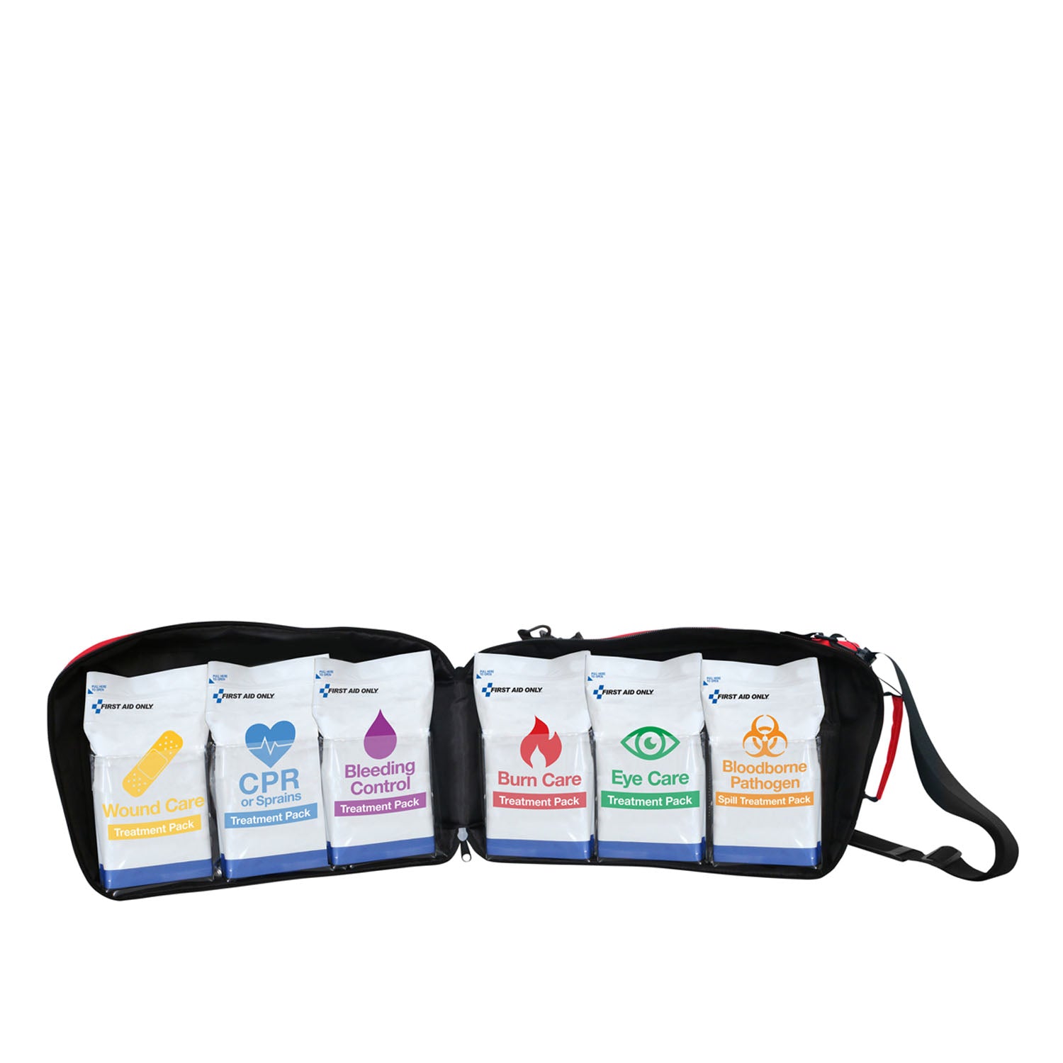 Emergency Response Module First Aid Kit, Fabric Bag, 15"x9.5"x5", Includes: (1) Wound Care Pack, (1) CPR & Sprains Pack, (1) Bleeding Control Pack, (1) Burn Care Pack, (1) Eye Care Pack and (1) Bloodbourne Pathogen Pack (DROP SHIP ONLY)