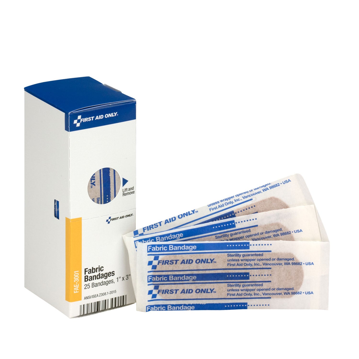 SC Refill, 1"x3", Fabric Bandages, 25/bx (DROP SHIP ONLY - $150 Minimum Order)