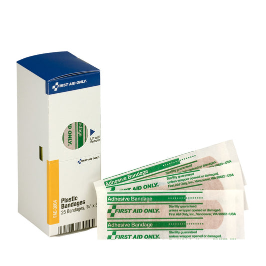 SC Refill, Includes: 3/4"x3" Plastic Bandages, 25/bx (DROP SHIP ONLY - $150 Minimum Order)