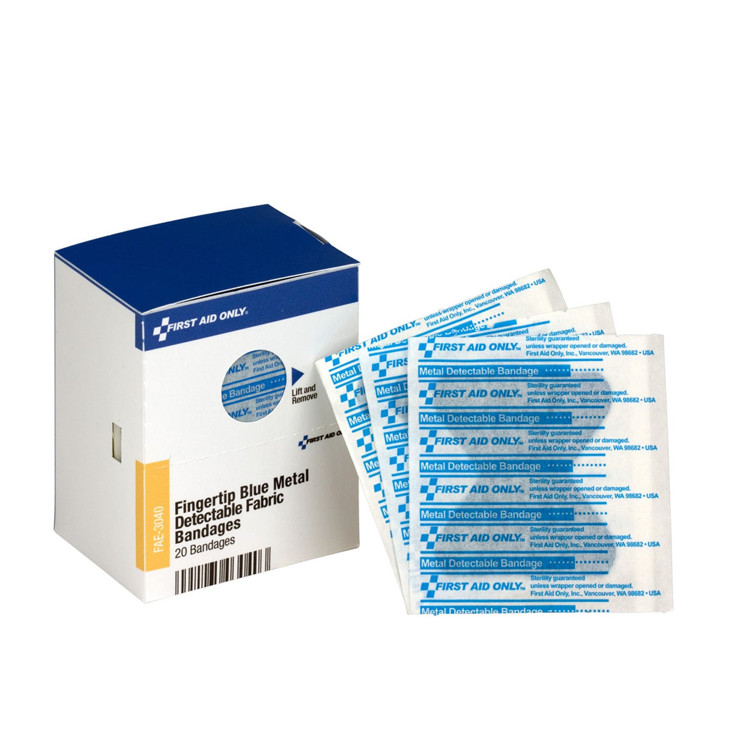 SC Refill, Includes: Blue Metal Detectable Fingertip Bandages, 20/bx (DROP SHIP ONLY - $150 Minimum Order)