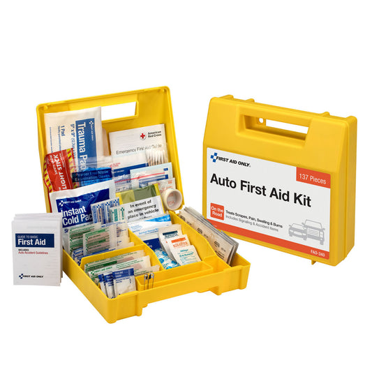 Vehicle First Aid Kit, 138 Piece, Plastic Case, 12/cs (DROP SHIP ONLY - $150 Minimum Order)
