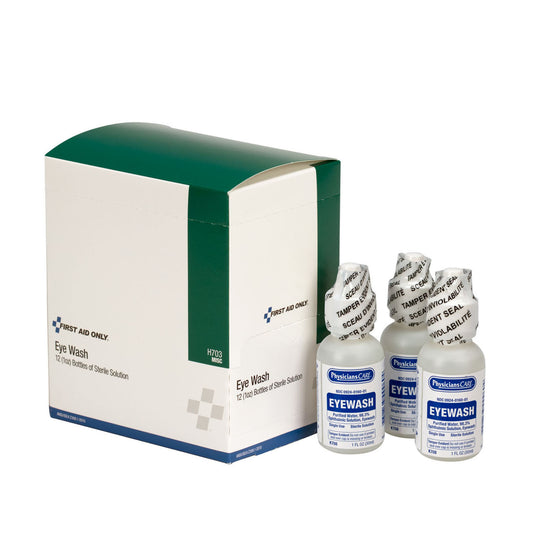 Eyewash Bottle, Screw Cap, 1oz, 12/bx (DROP SHIP ONLY - $150 Minimum Order)
