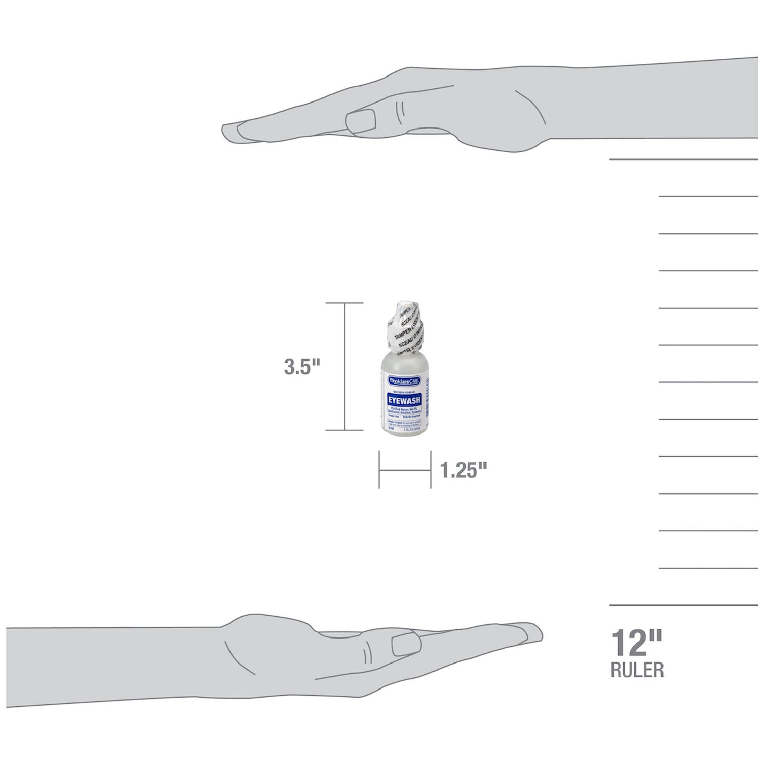 Eyewash Bottle, Screw Cap, 1oz  , 144/cs (DROP SHIP ONLY - $150 Minimum Order)