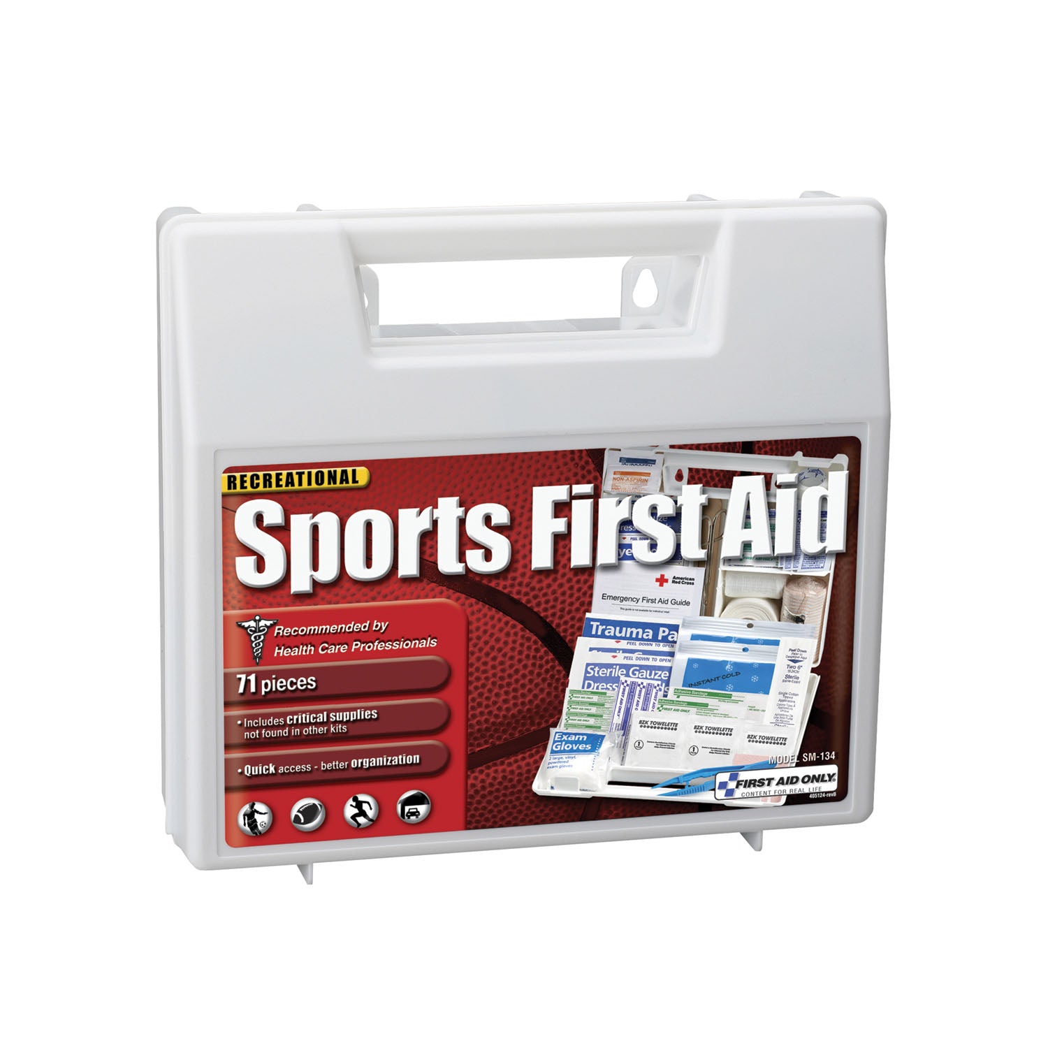 Sports First Aid Kit, 10 Person, Plastic Case