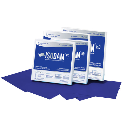 Isodam HD 6" x 6" Medium, Latex-free, Royal Blue. 15 pieces/bx