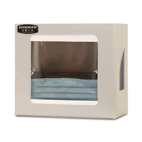 Face Mask Dispenser, Faceshield, Holds Variety of Boxed Faceshield Style Face Masks, Keyholes For Wall Mounting, Quartz