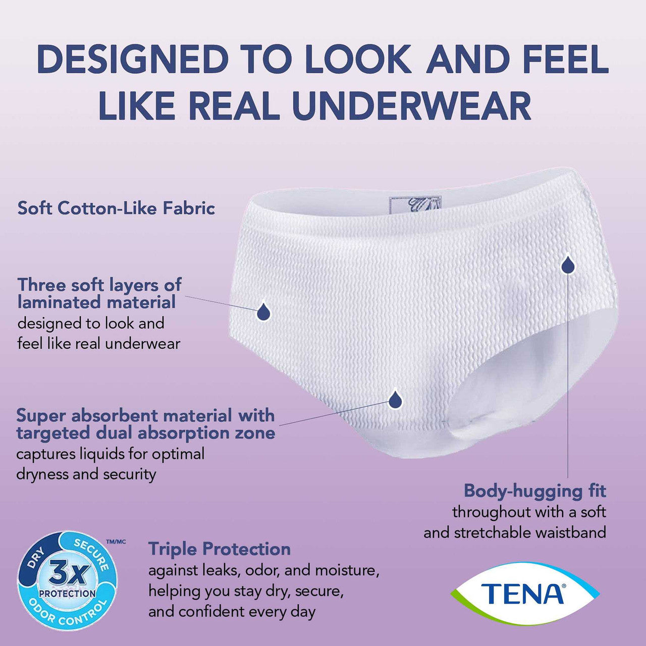 Protective Underwear, Women, Small/ Medium, 29" - 40" Hip Size, White, 18/pk, 4 pk/cs (Continental US Only)