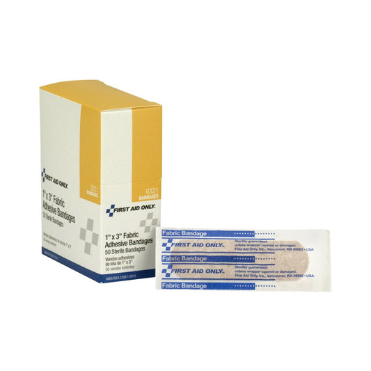 Heavy Woven Fabric Bandages, 7/8"x1.5", 50/bx  (DROP SHIP ONLY - $150 Minimum Order)