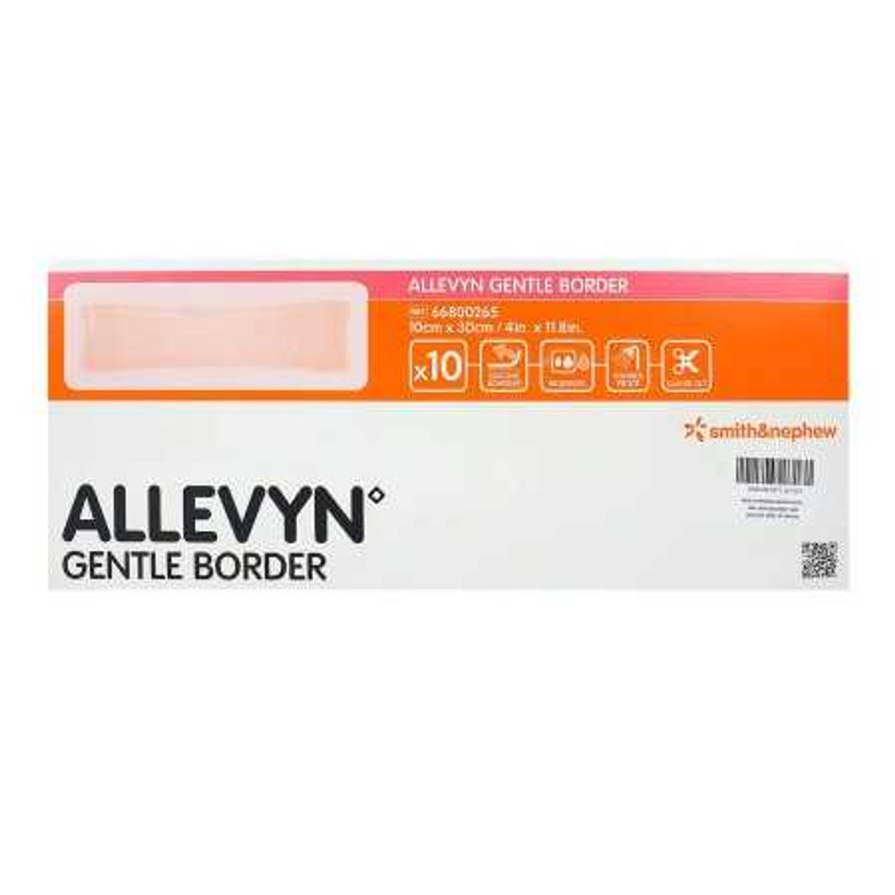 Allevyn Gentle Border Dressing, 10 x 30 cm, 10/bx, 6 bx/cs (US Only)