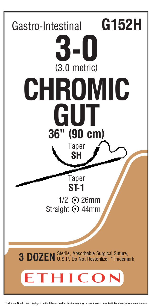 Suture, Taper Point, Size 3-0, 36", Needle ST-1 SH, Straight _ Circle, 3 dz/bx (Continental US Only)