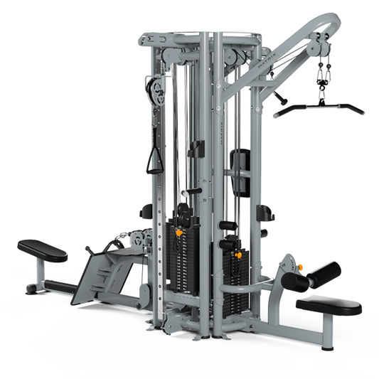 Matrix Aura 4-Stack Multi-station Connection Kit. (DELIVERY SITE SURVEY REQUIRED) Sales into Medical markets in U.S. only (active aging, indep. living, hospital affil., PT, Chiro, Asst. Living, LTC). No sales into Fitness markets (DROP SHIP ONLY)