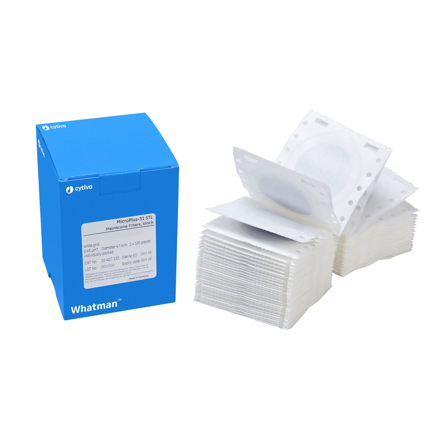 Membrane Filtration, MicroPlus-21 (Cellulose Nitrate), 50mm Dia, White, Black Grid, Single Sterile Packed, 100/pk