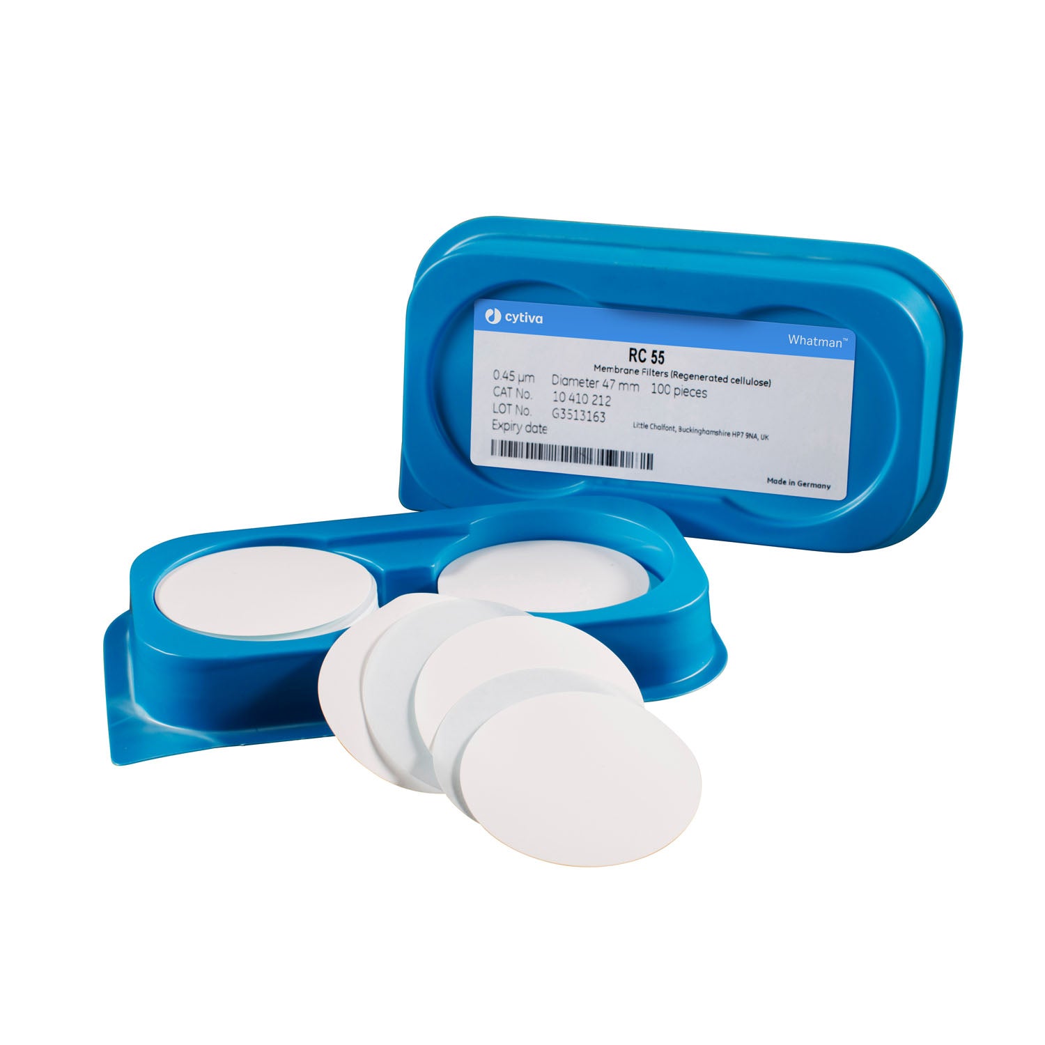 Filter Circles, 47mm Dia, Regenerated Cellulose RC 55, 0.45m Pore Size, 100/pk