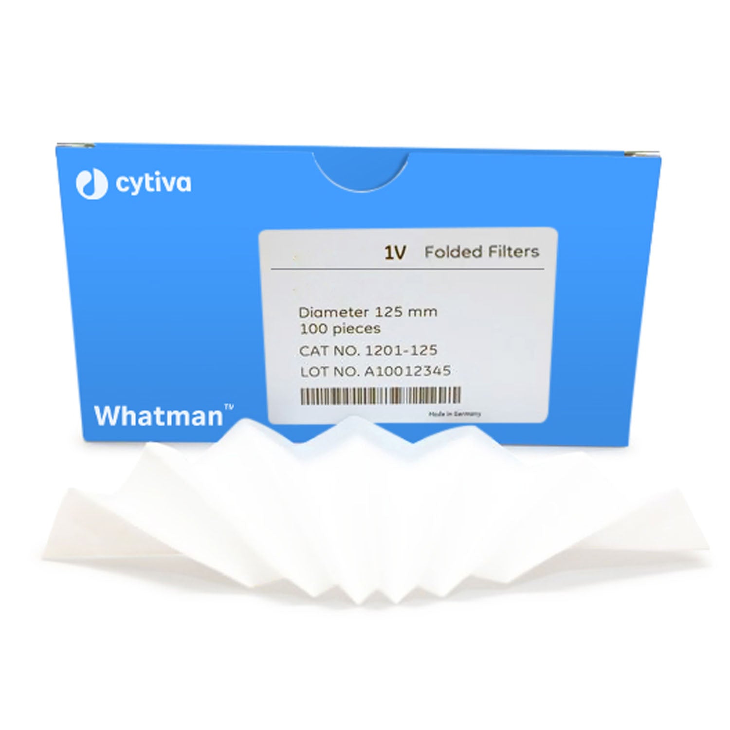 Grade 1V Folded Filter Paper,  Circle 15cm, 100/pk