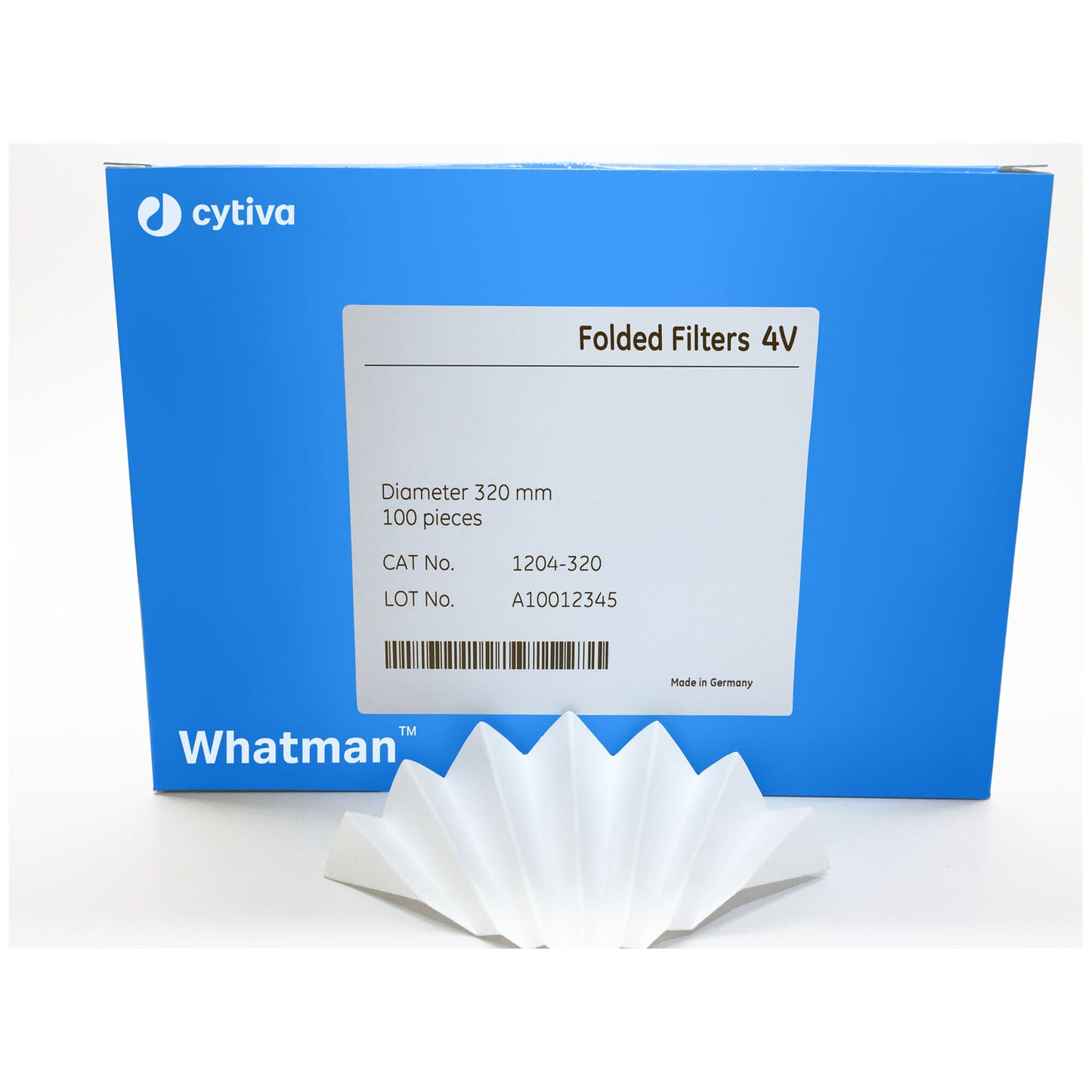 Grade 4V Folded Filter Paper,  Circle 18.5cm, 100/pk