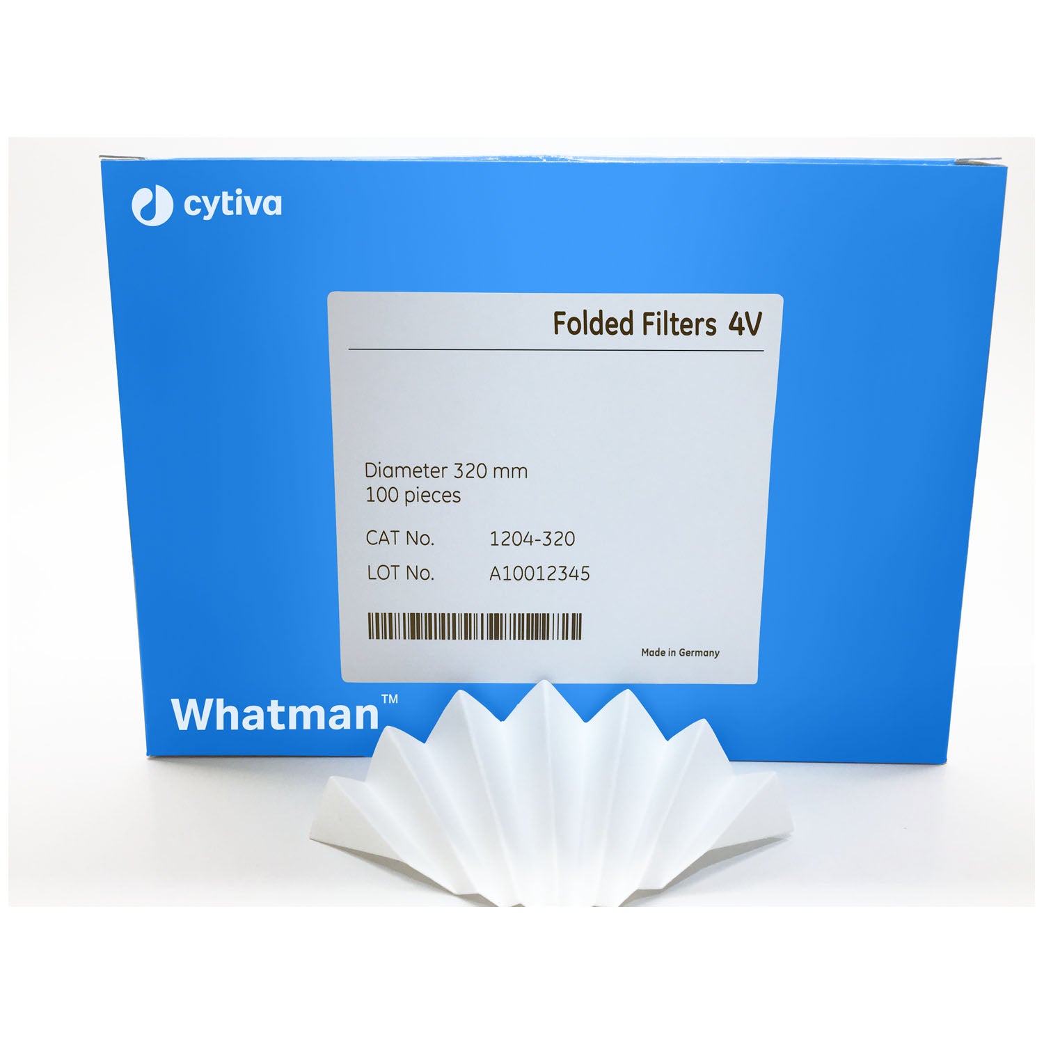 Grade 4V Folded Filter Paper,  Circle 18.5cm, 100/pk