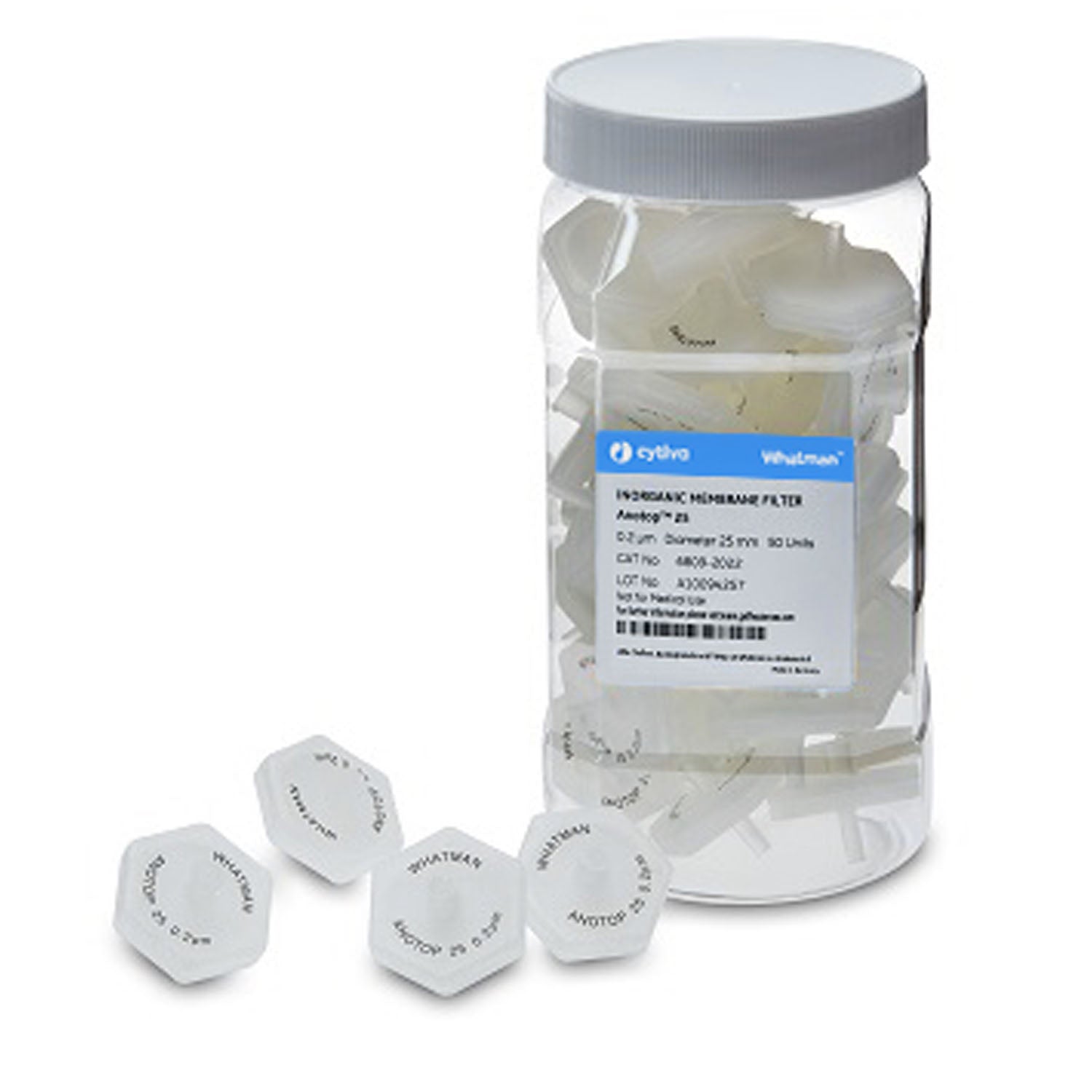 Syringe Filter, Whatman Anotop 10, 0.2m Pore Size, Anopore, Sterile, 50/pk