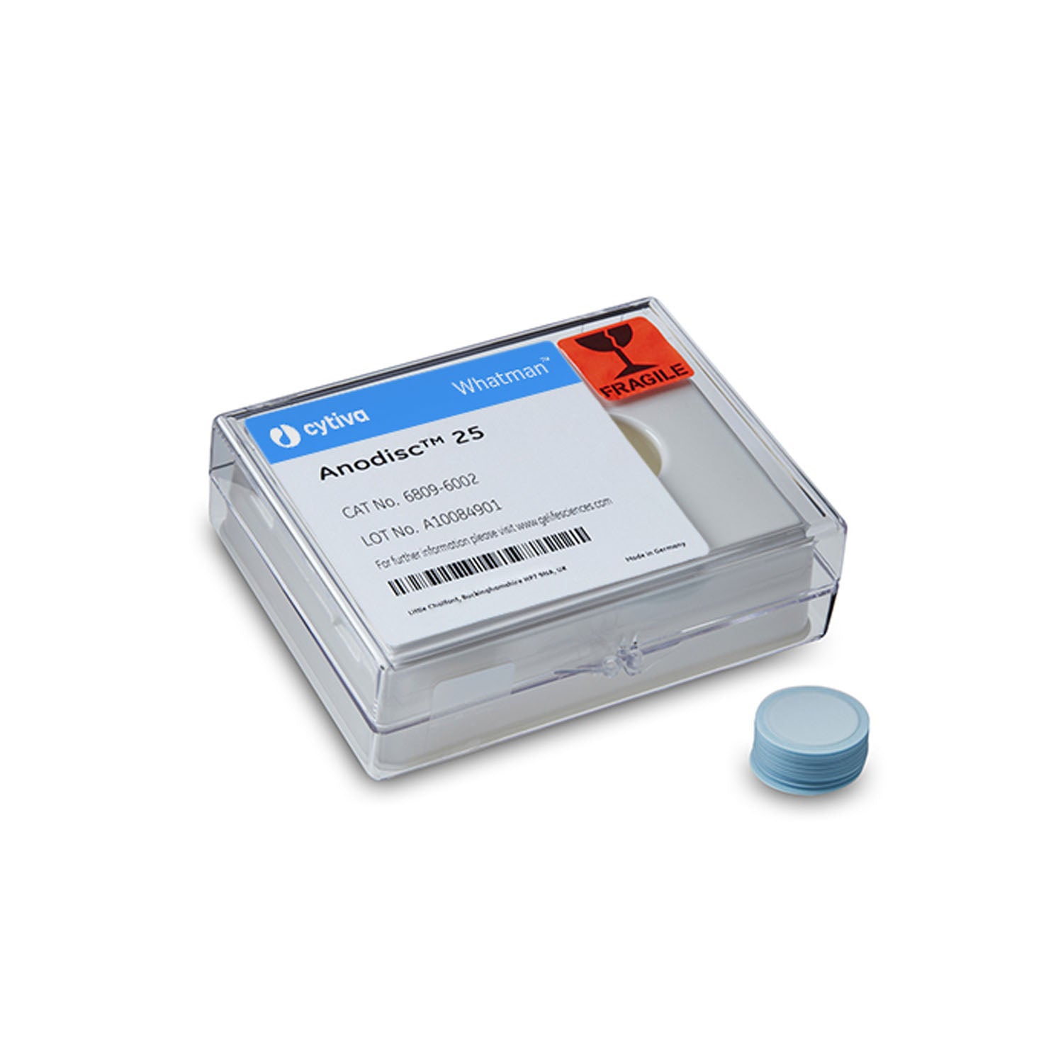 Filter Circles, 25mm Dia, Anopore Inorganic Anodisc 25, 0.2m Pore Size, 50/pk