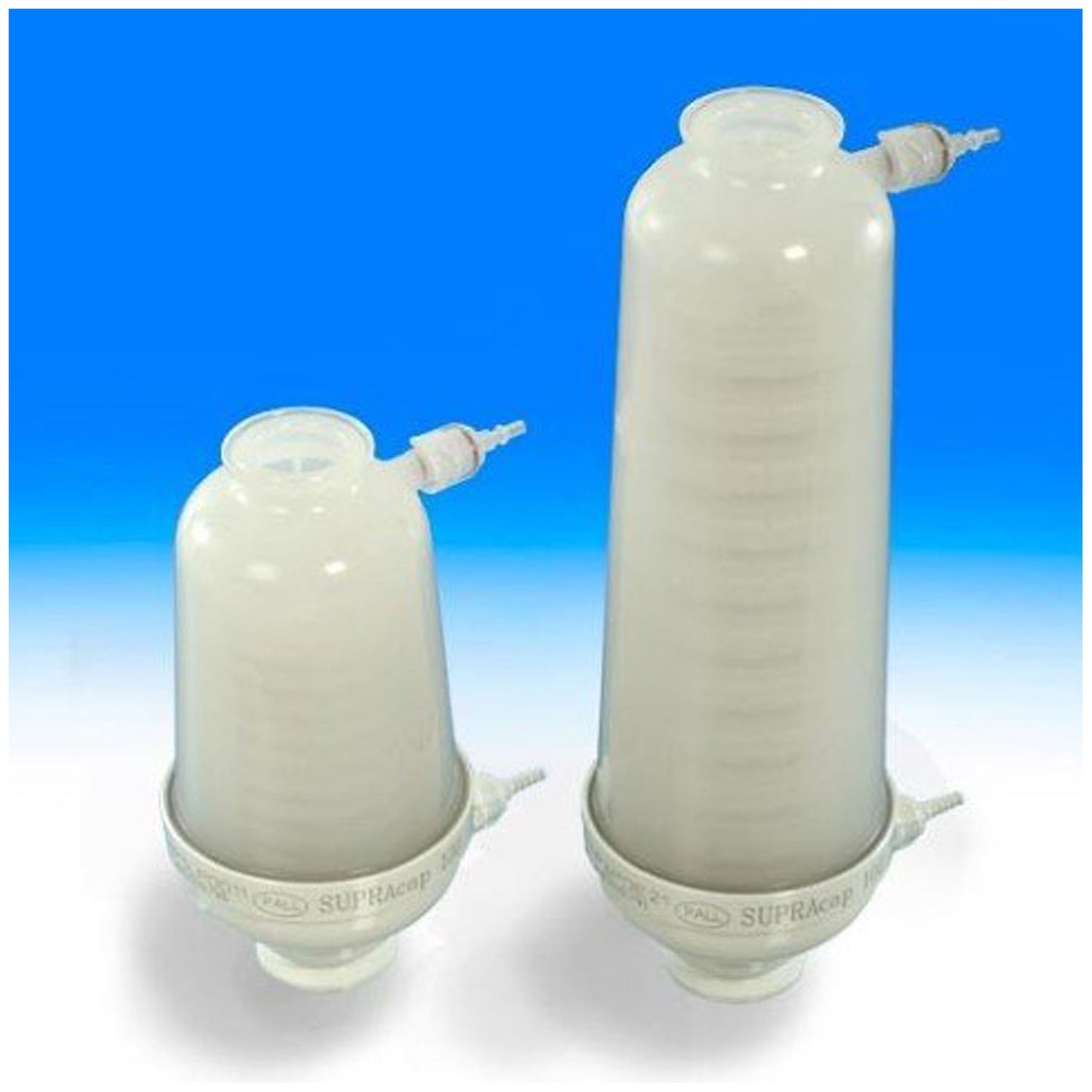 Supracap 100 Depth Filter Capsule, In-Line Style, 10" Length, with Single-Layer Media Grade K900P (8-20m Retention Rating), 1 to 1_" Sanitary Flange Inlet and Outlet