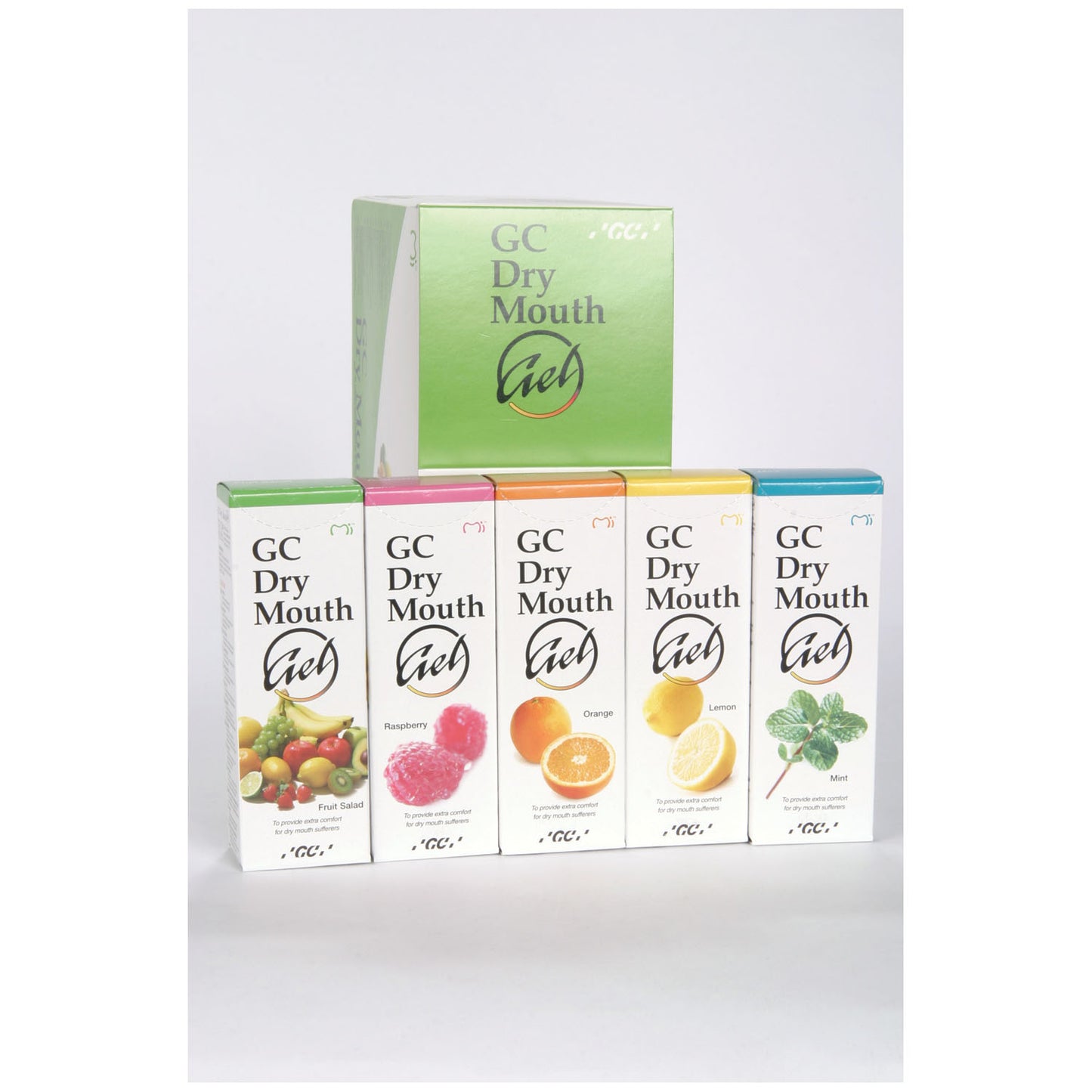 Dry Mouth Gel Assorted Flavors Contains: 5 Tubes of Fruit Salad, Lemon, Mint, Orange & Raspberry, 10/pk