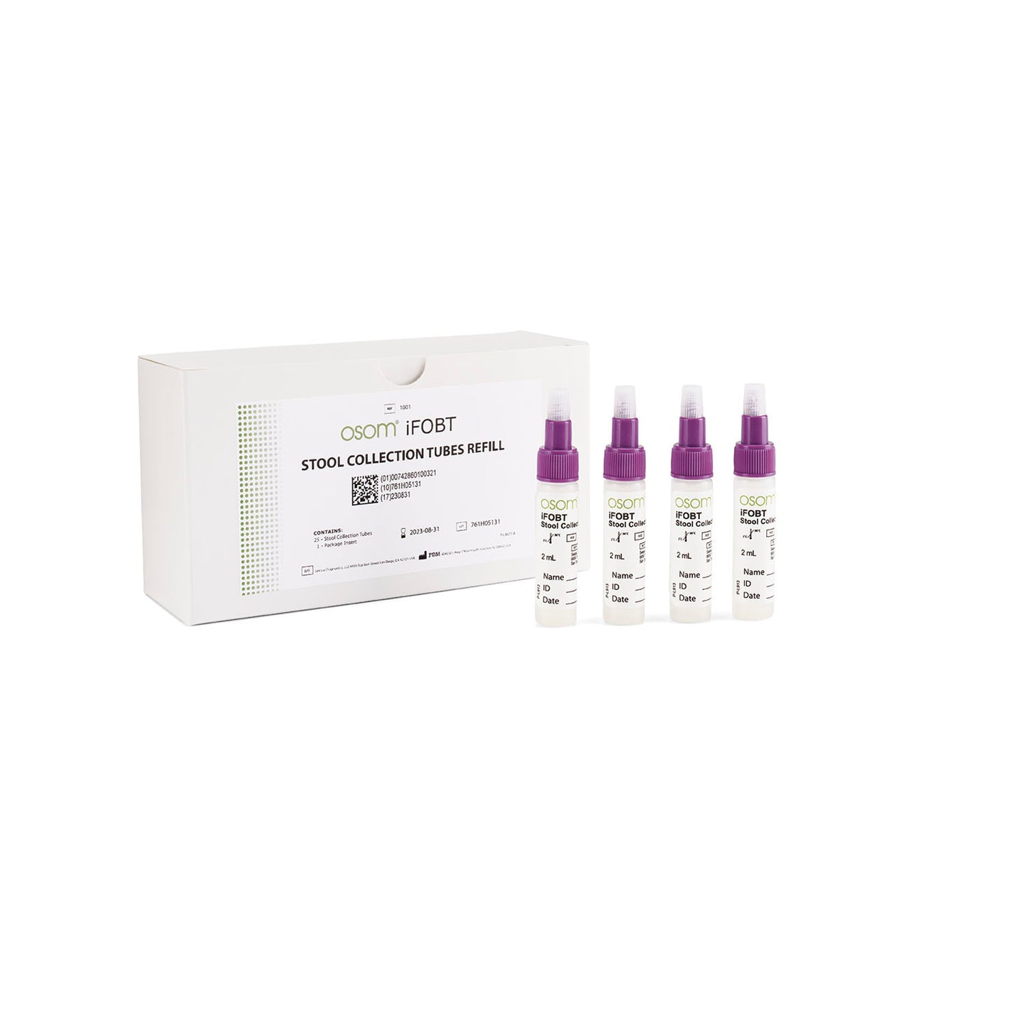 iFOBT Stool Collection Tubes, Refill, 25/bx (Item is Non-Returnable & Non-Refundable) (Continental US Only)