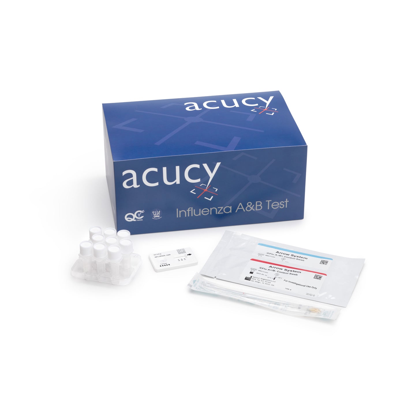Acucy Influenza Flu A&B Test Kit, 25 tests/pk (Continental US Only) (DROP SHIP ONLY)