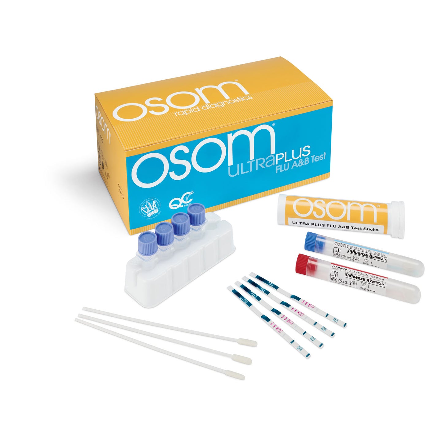 OSOM Ultra Plus Flu Test A&B Test Kit, 25/bx (Continental US Only) (Item is Non-Returnable & Non-Refundable)