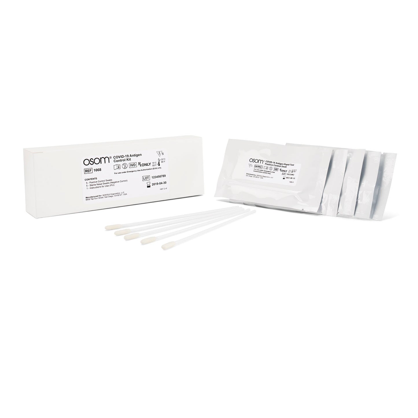 Osom Covid-19 Antigen Control Kit, 5 swabs/kt