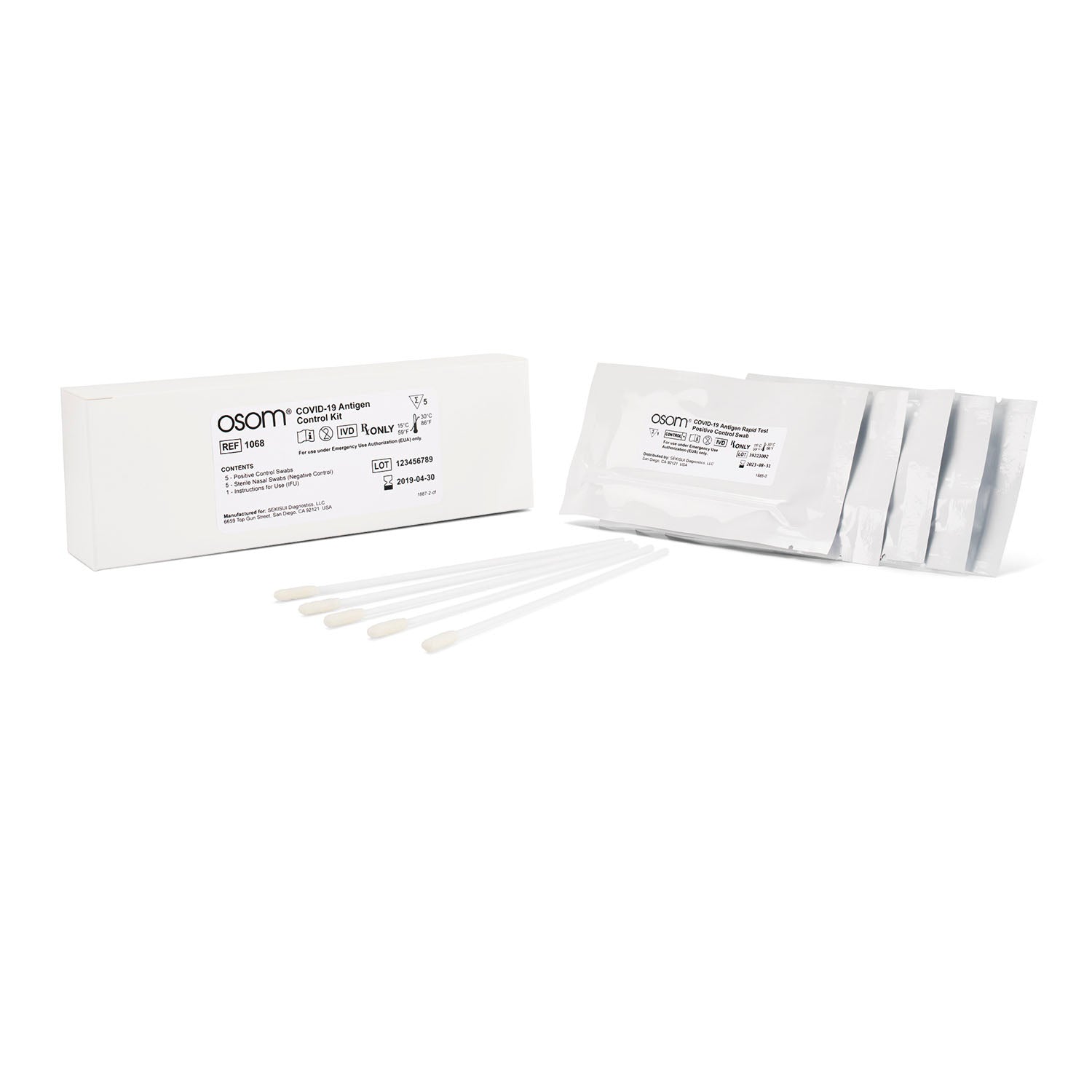 Osom Covid-19 Antigen Control Kit, 5 swabs/kt