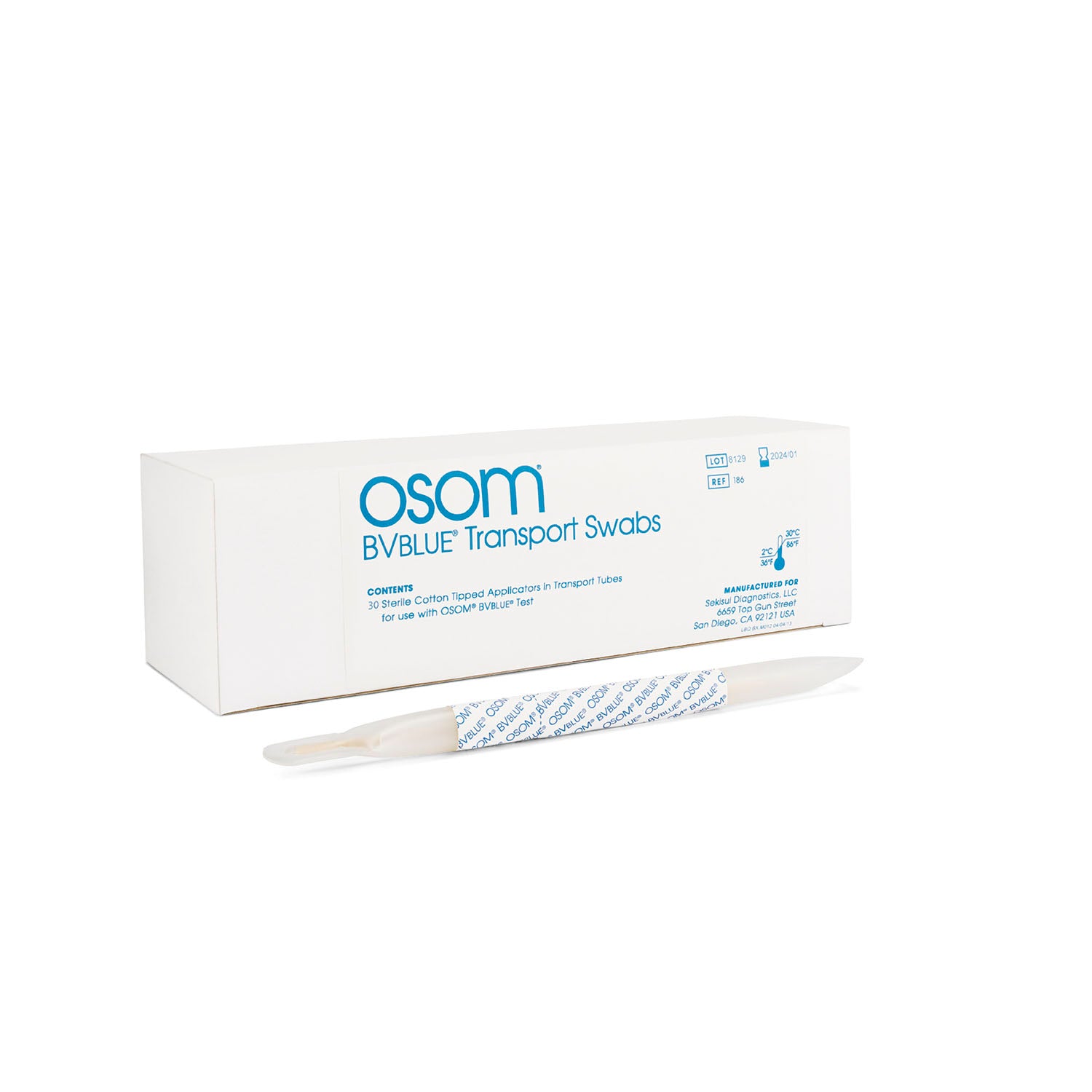 BVBLUE Transport Tubes, Includes: (1) Cotton Swab For Use with BVBLUE Test, Sterile, 50/bx, 10 bx/cs (Item is Non-Returnable & Non-Refundable) (Continental US Only)