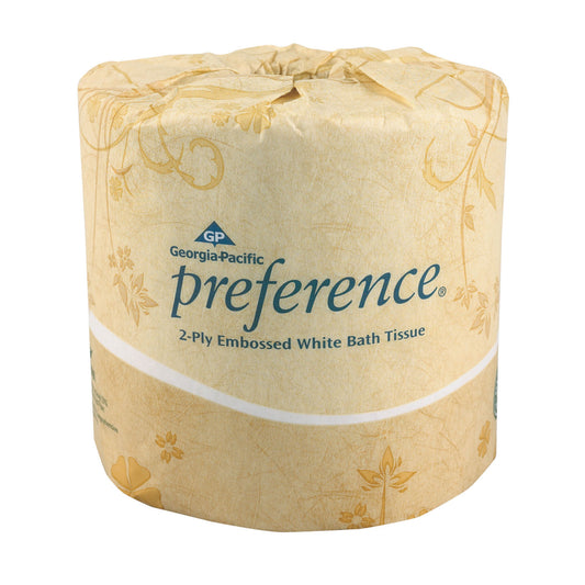Embossed Bathroom Tissue, 2-Ply, White, 4_" x 4.05", 550 sht/rl, 80 rl/cs