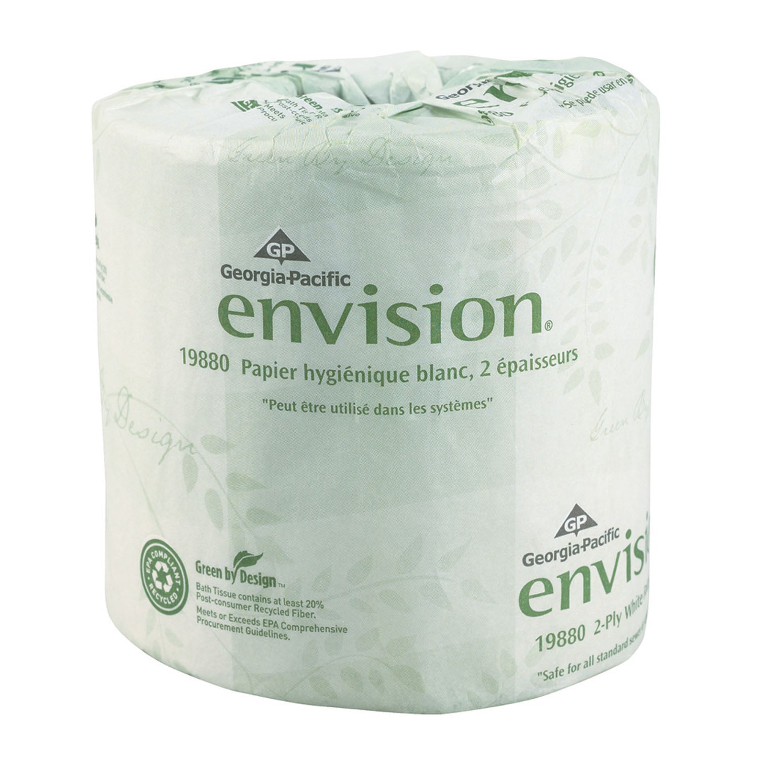 Embossed Bathroom Tissue, 2-Ply, White, 4_" x 4.05", 550 sht/rl, 80 rl/cs (20 cs/plt)