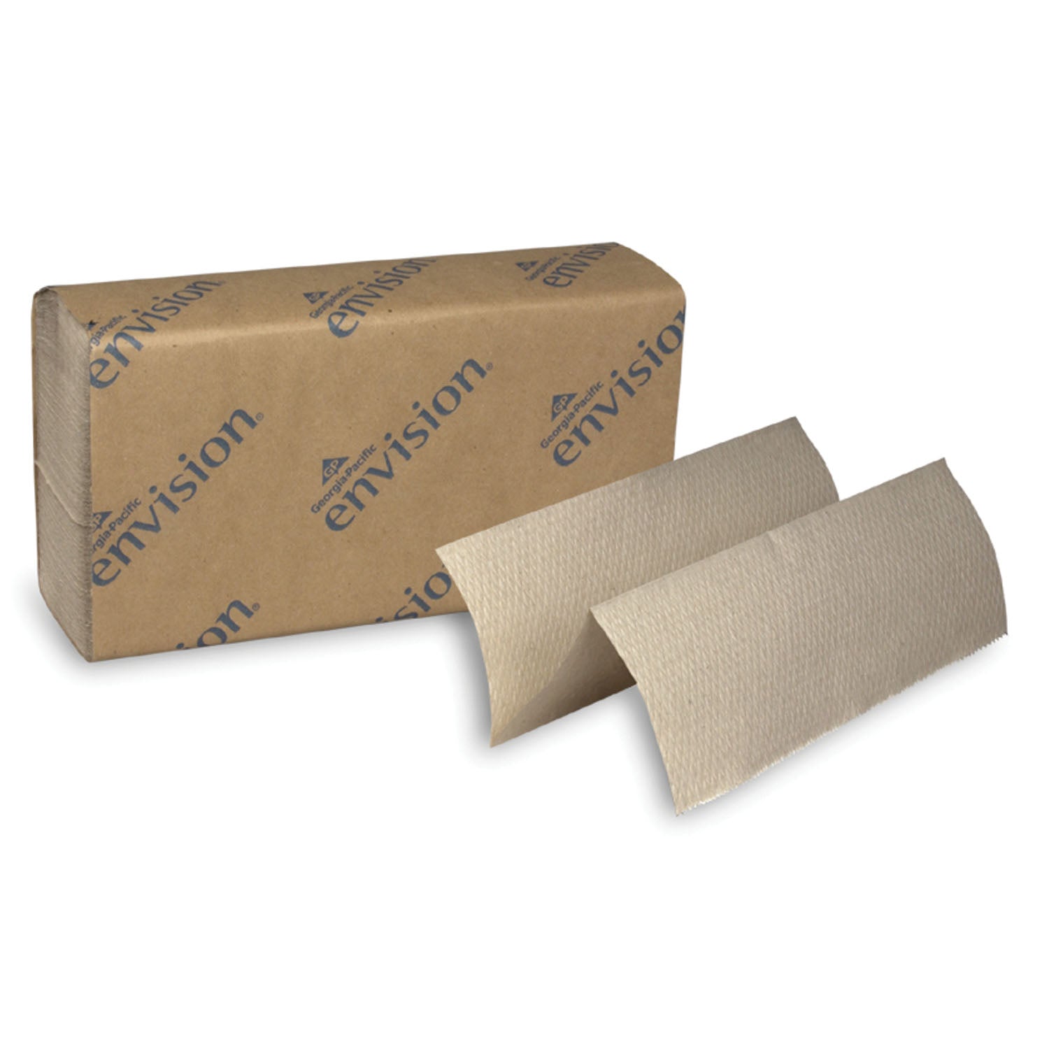 EPA Multifold Paper Towels, Paper Band, Brown, 9_" x 9_" Sheets, 250 ct/pk, 16 pk/cs